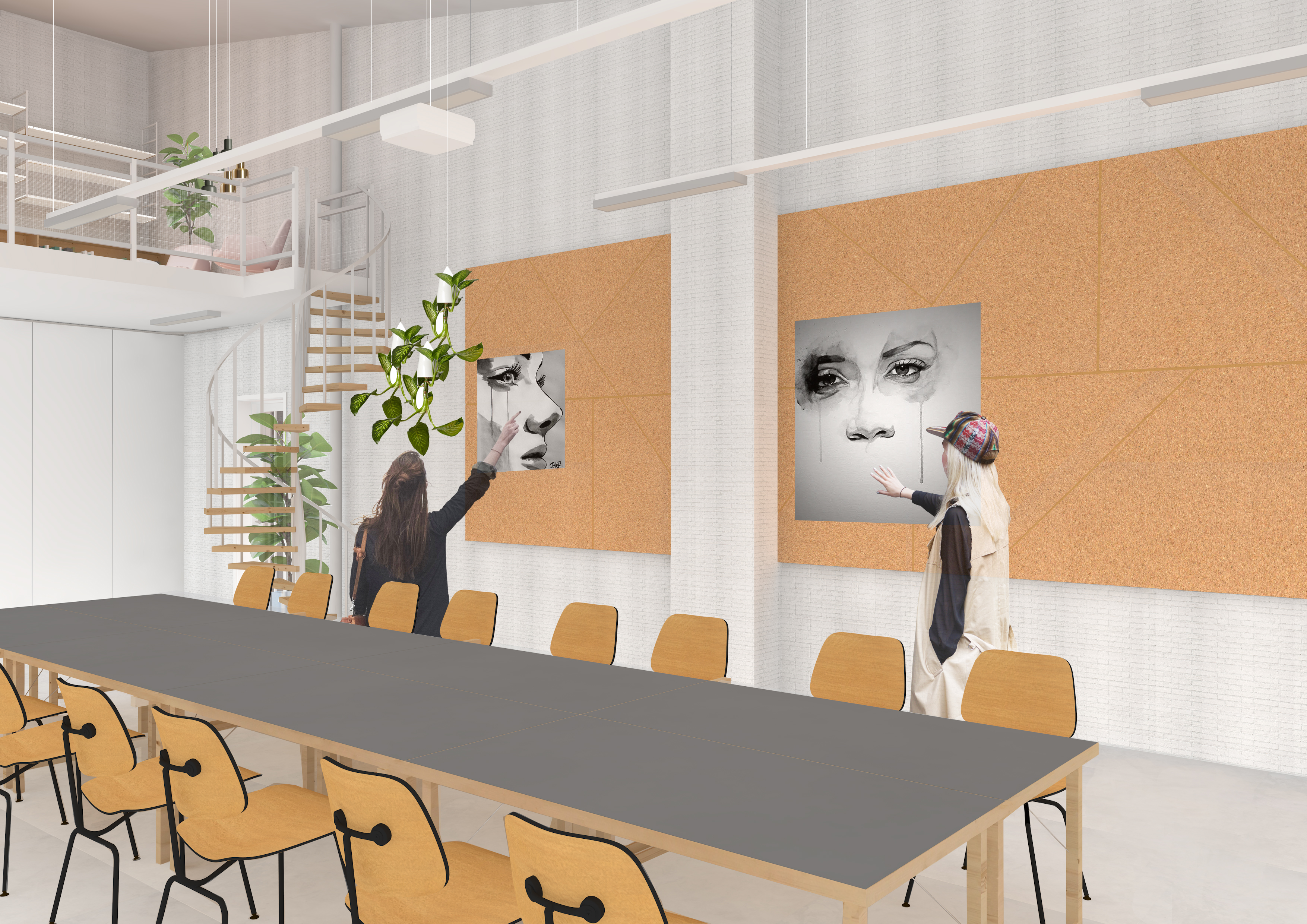 Final Thesis. Arabia Campus - Art class design with organic materials. 2016. Mira Hölttä. Interior Architecture. Photo: Mira Hölttä. Arabian kampus - Luonnonmateriaalit & viherkasvit taideopetustilassa.